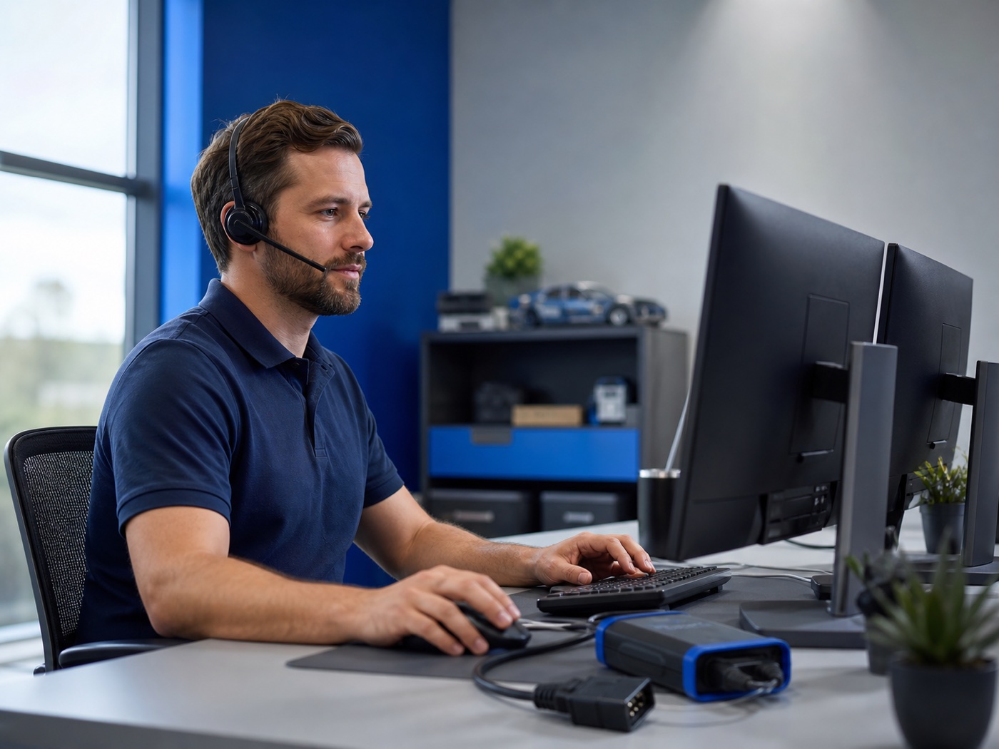 Technical support specialist assisting an EPCTools customer