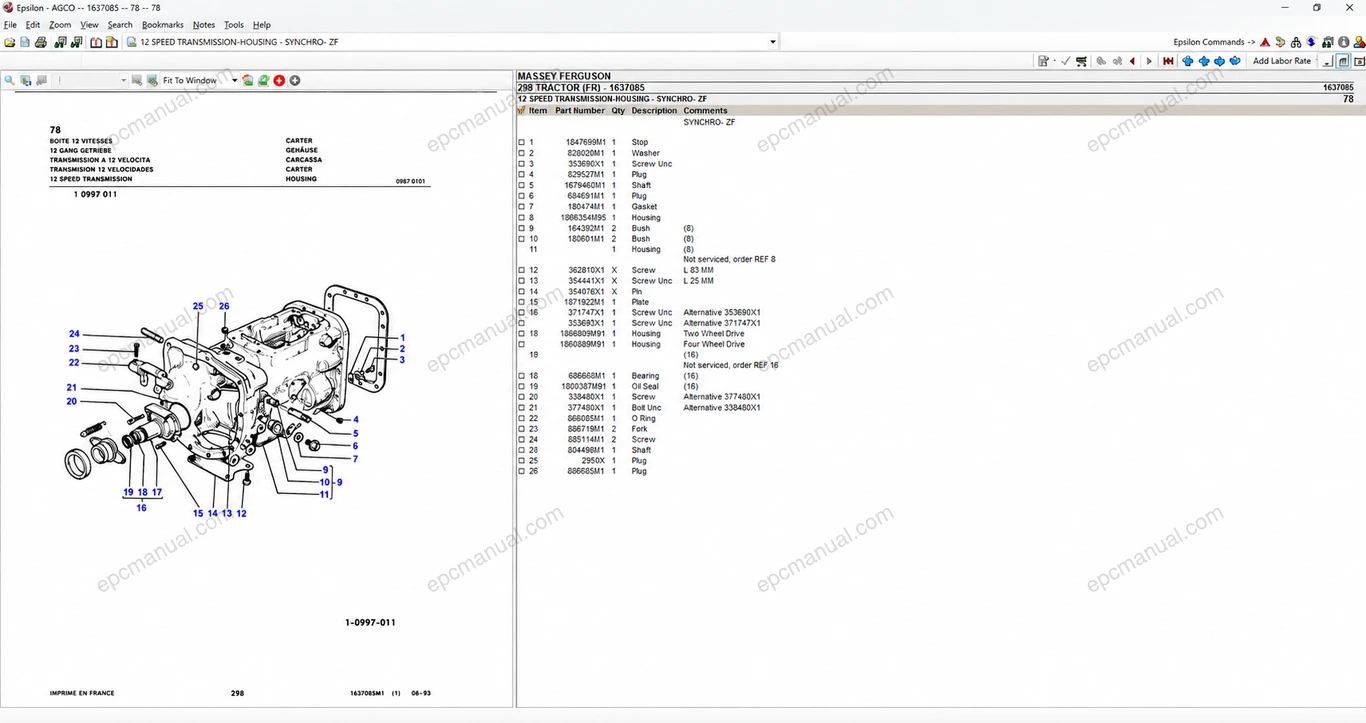 AGCO AGRICULTURAL ALL DATABASE (EU UK) 2.1.80 screenshot 4