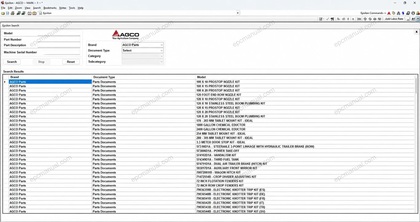 AGCO AGRICULTURAL ALL DATABASE (EU UK) 2.1.80 screenshot 7
