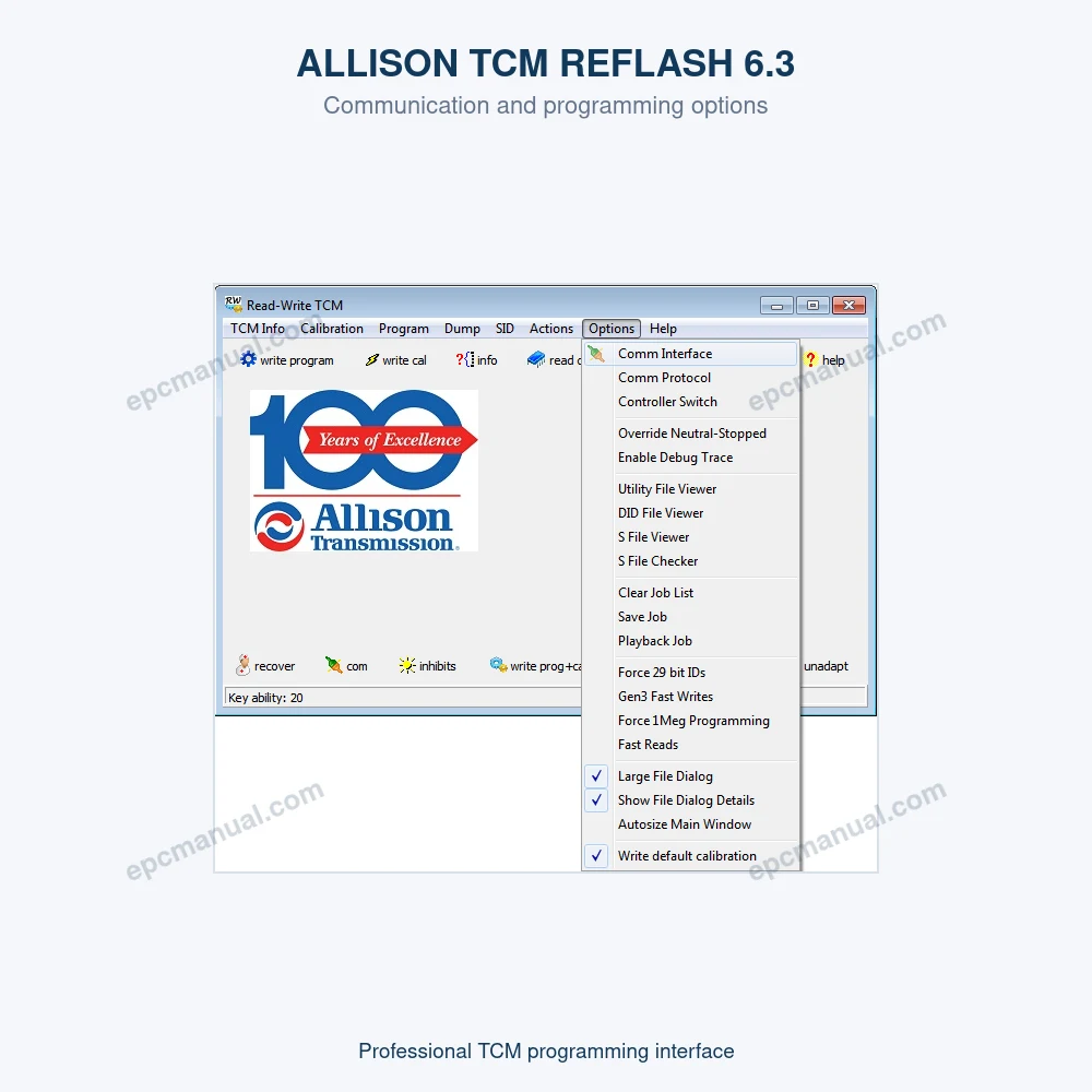 ALLISON TCM REFLASH 6.3 screenshot 3