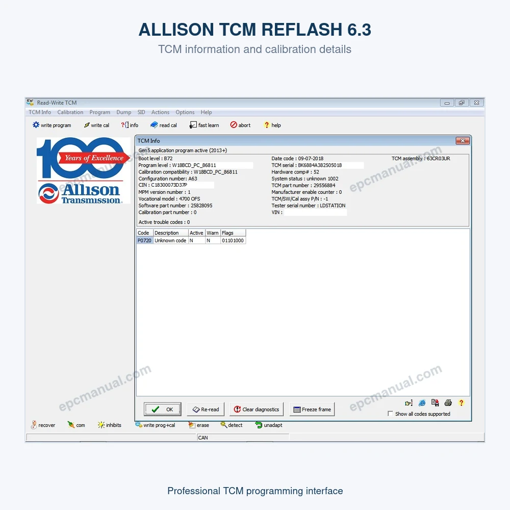 ALLISON TCM REFLASH 6.3 screenshot 5