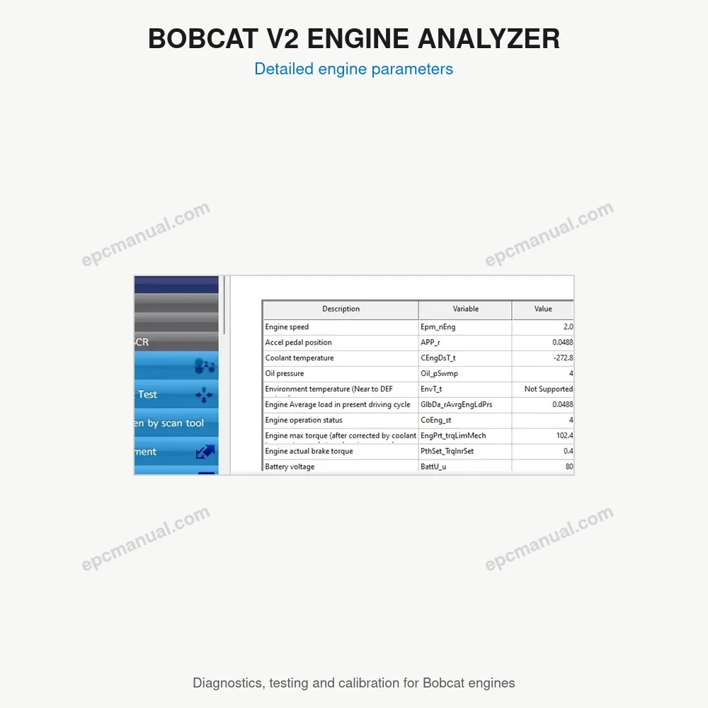 BOBCAT V2 ENGINE ANALYZER 01.40 screenshot 13