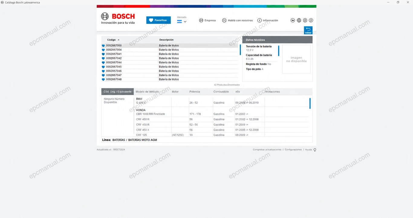 BOSCH PARTS CATALOG LATINOAMERICA screenshot 3