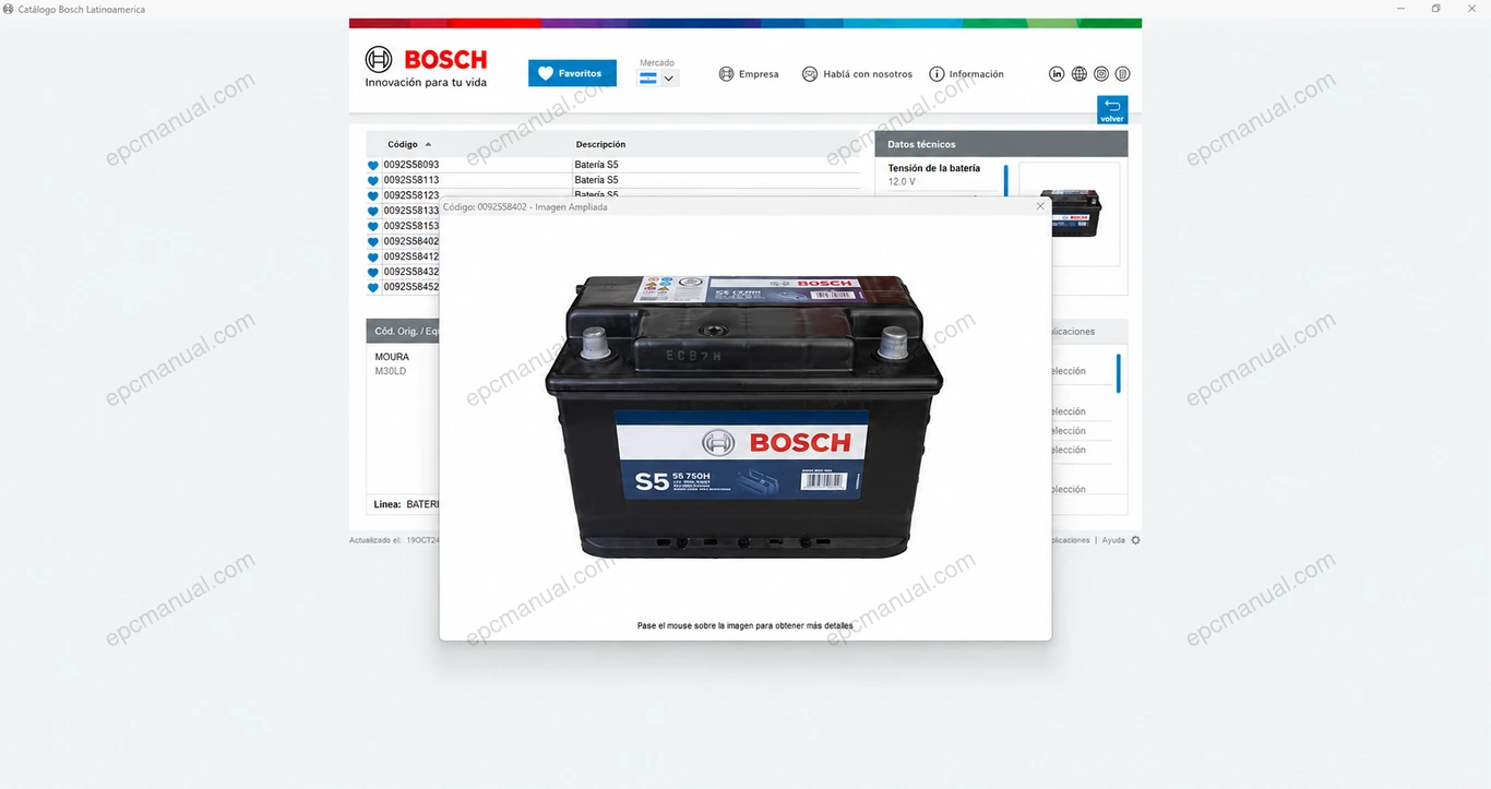BOSCH PARTS CATALOG LATINOAMERICA screenshot 4