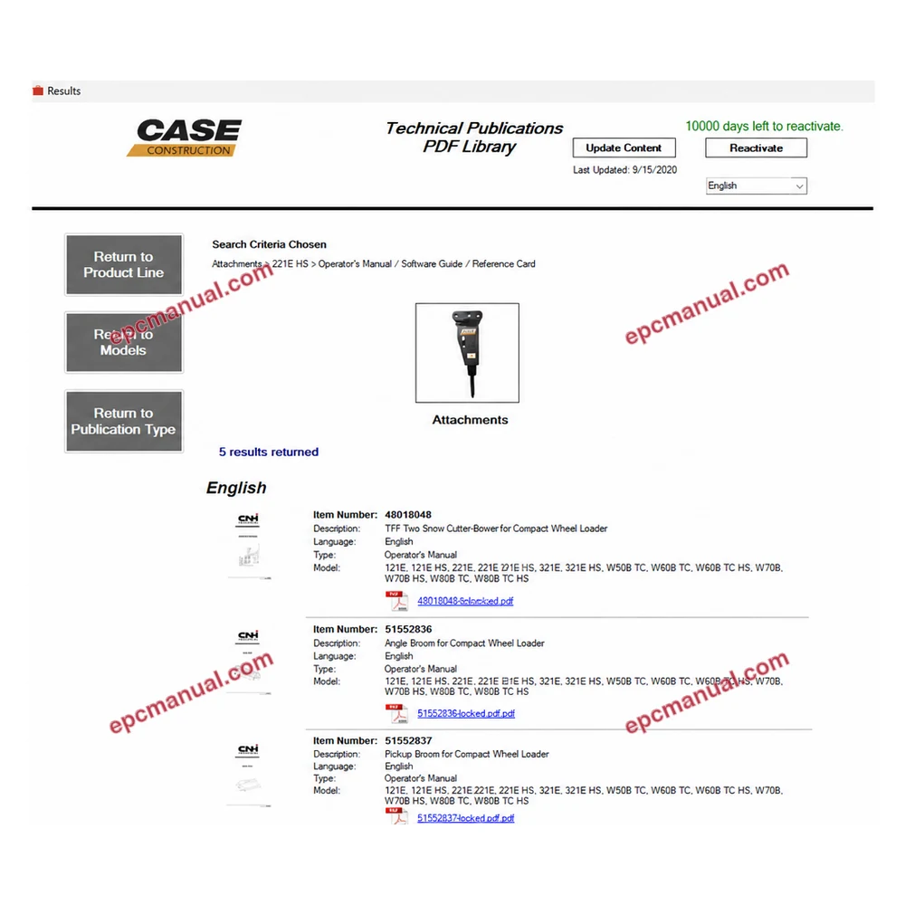 CASE CONSTRUCTION TECHNICAL PUBLICATIONS PDF LIBRARY 2020.09 screenshot 3