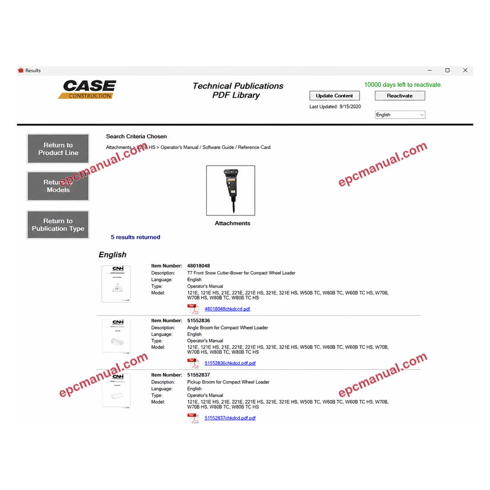 CASE CONSTRUCTION TECHNICAL PUBLICATIONS PDF LIBRARY 2020.09 screenshot 4