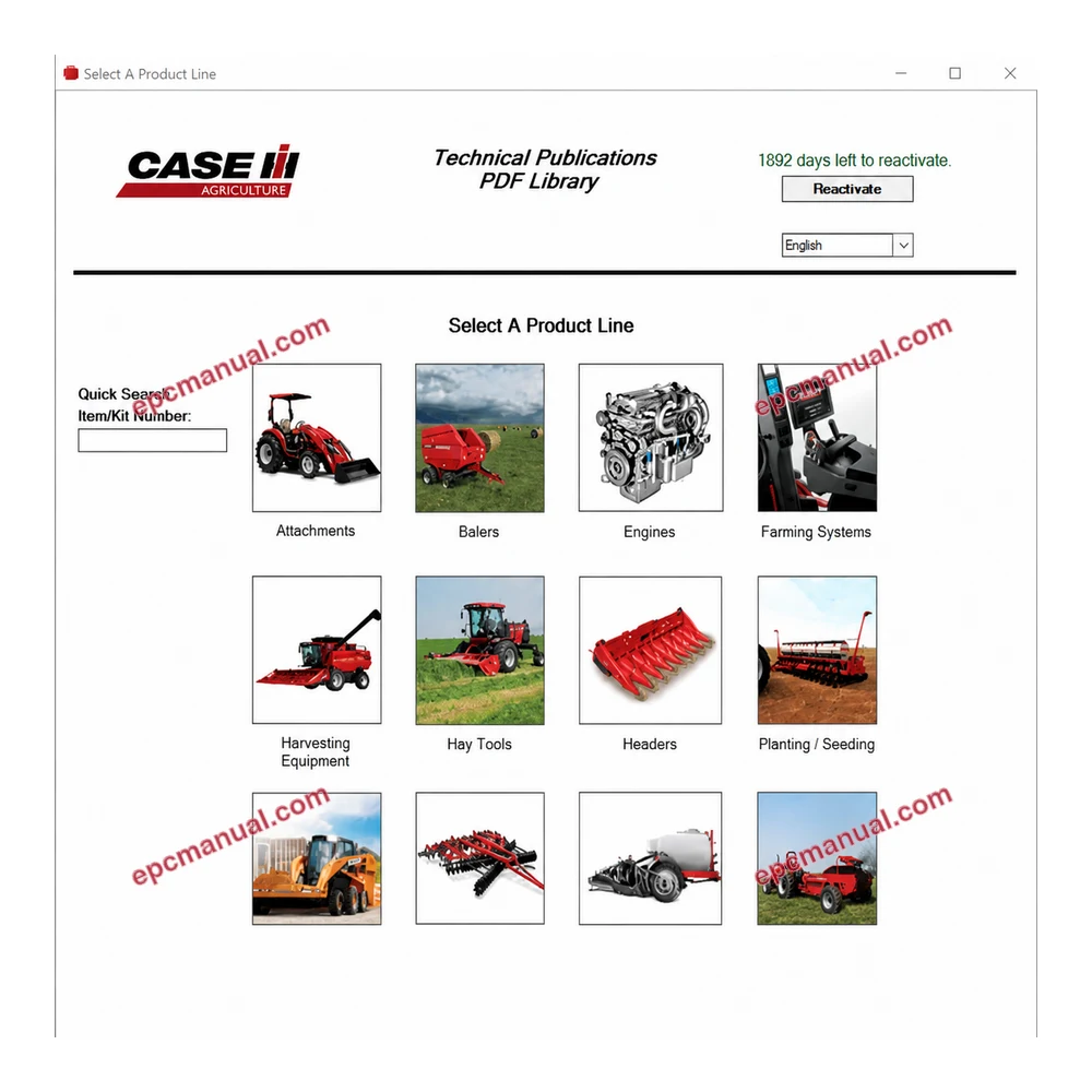 CASE IH TECHNICAL PUBLICATIONS PDF LIBRARY 2017.09 screenshot 2