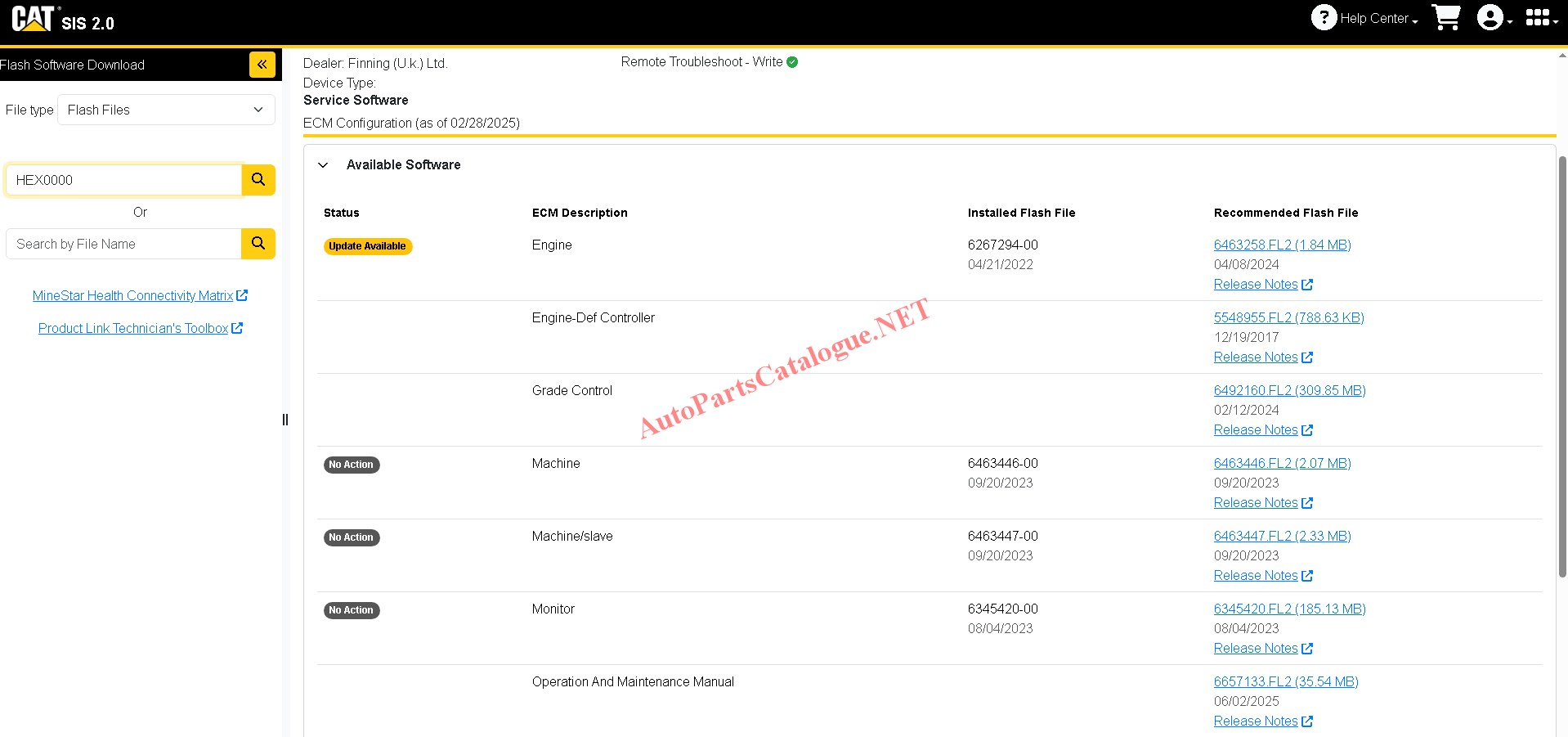 Caterpillar SIS 2.0 Online CAT SIS 2.0 screenshot 22