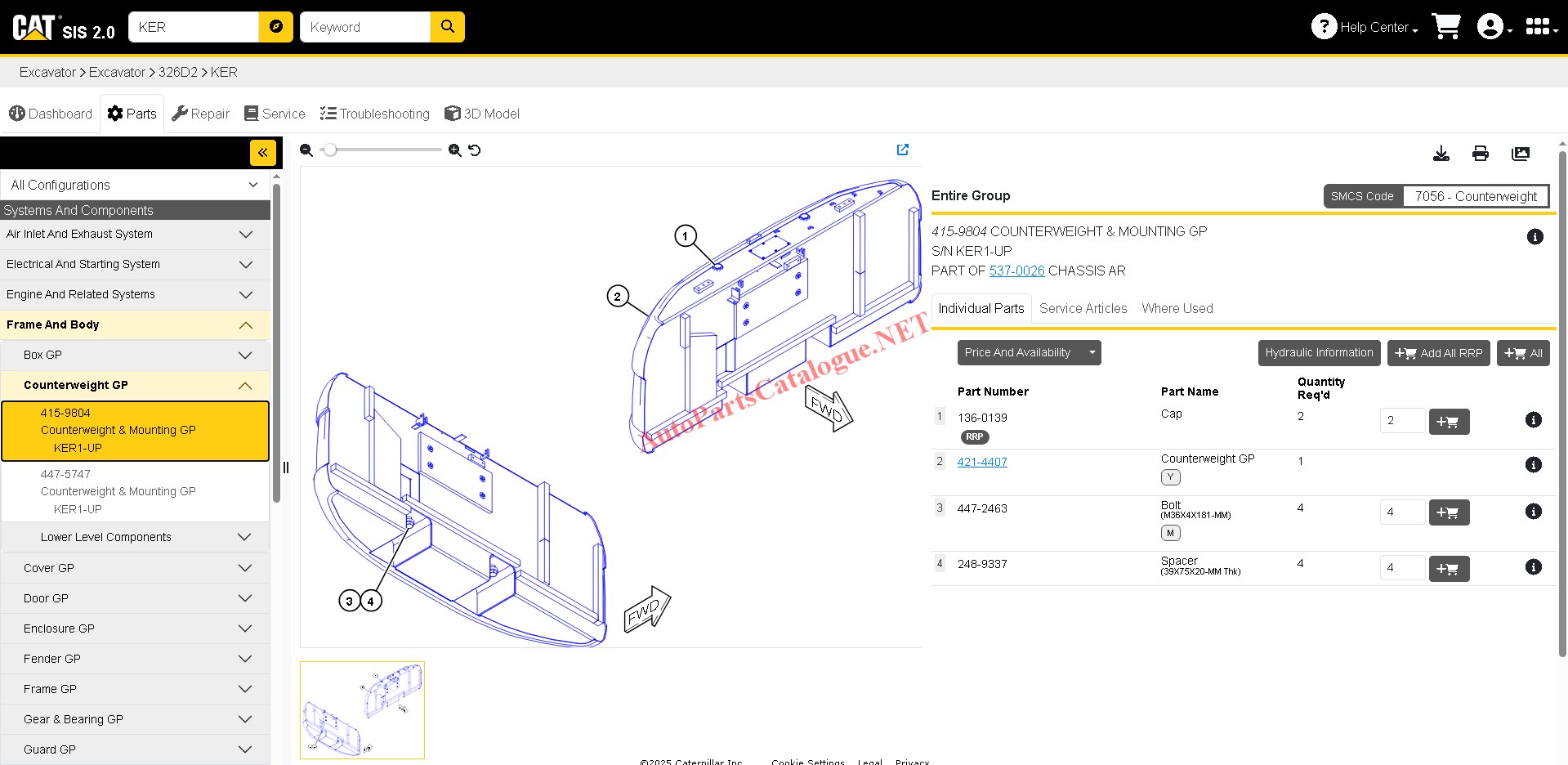 Caterpillar SIS 2.0 Online CAT SIS 2.0 screenshot 25