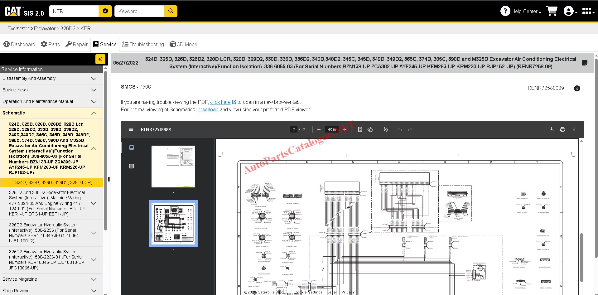 Caterpillar SIS 2.0 Online CAT SIS 2.0 screenshot 26
