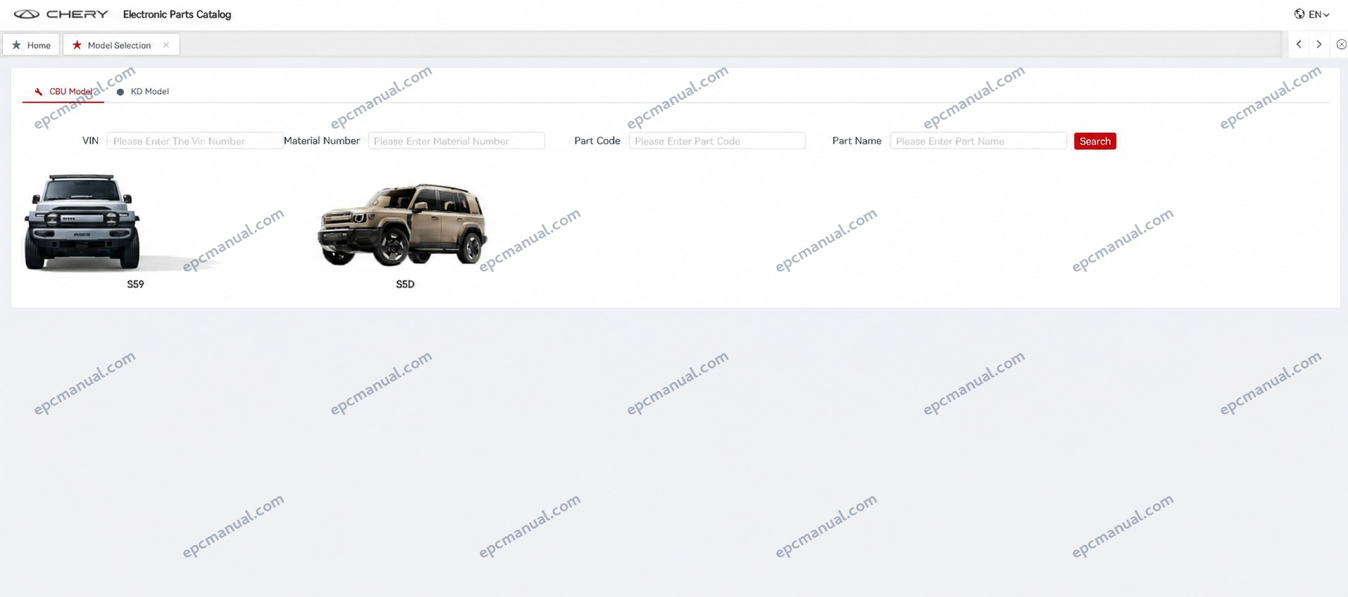 Chery Himla pickup parts identification in Chery EPC