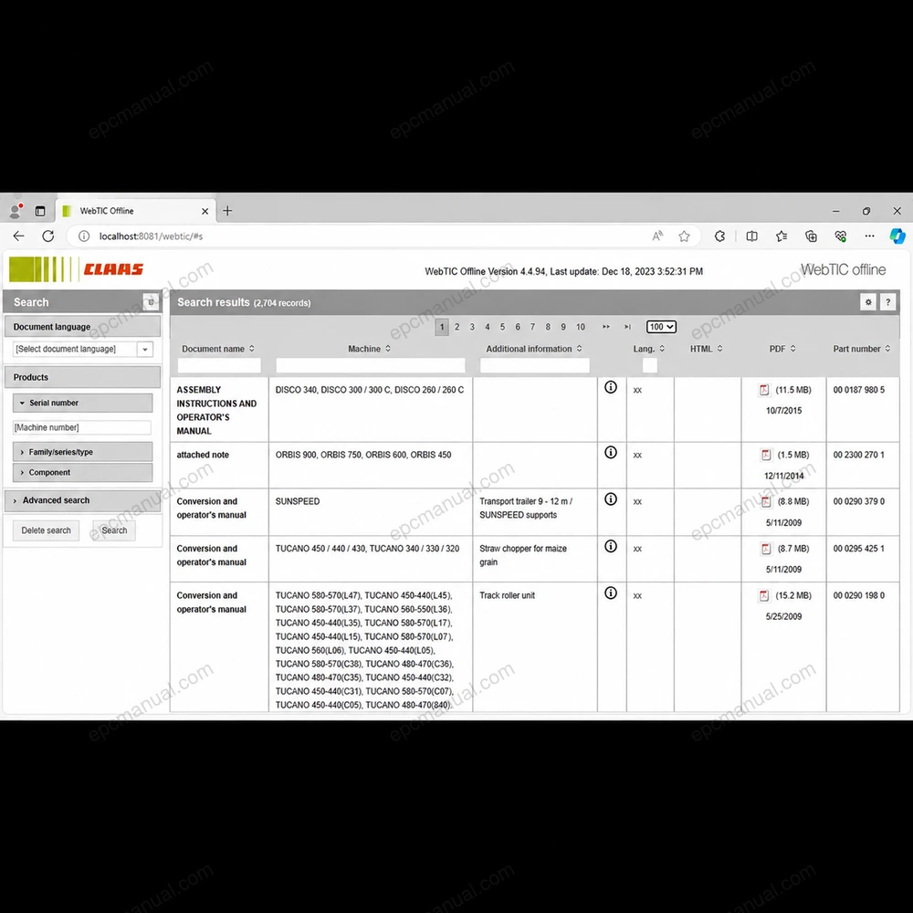 CLAAS WEBTIC OFFLINE BULGARIAN 4.4.94 screenshot 8