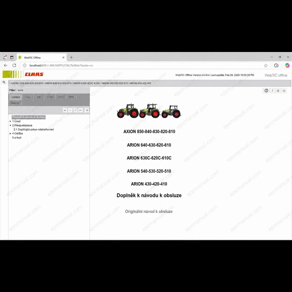 CLAAS WEBTIC OFFLINE CZECH 4.4.94 screenshot 5