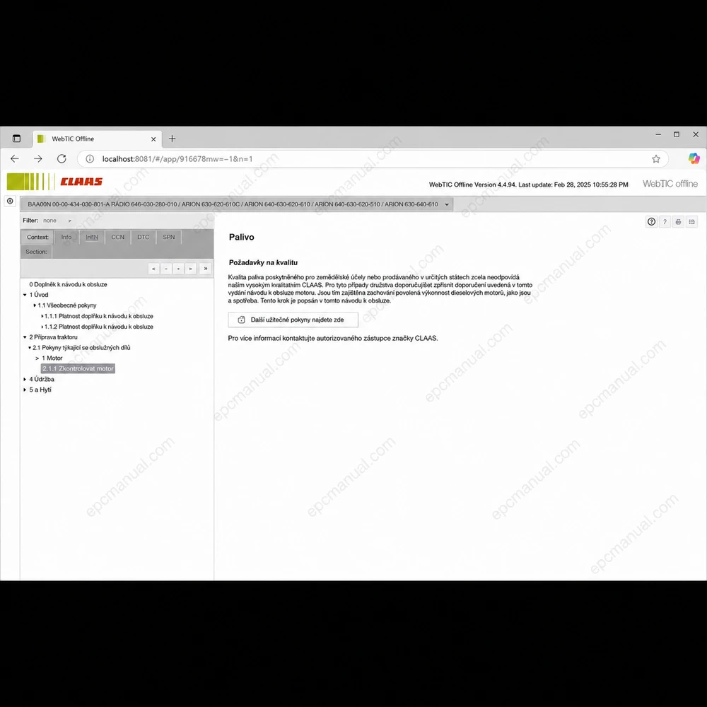 CLAAS WEBTIC OFFLINE CZECH 4.4.94 screenshot 6