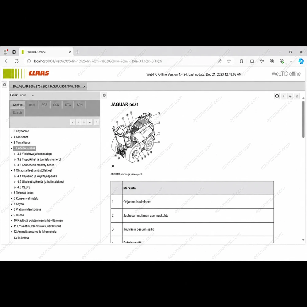 CLAAS WEBTIC OFFLINE FINNISH 4.4.94 screenshot 12