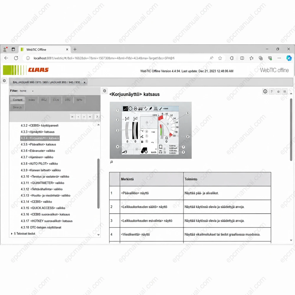 CLAAS WEBTIC OFFLINE FINNISH 4.4.94 screenshot 15