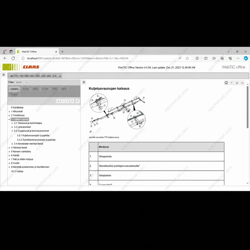 CLAAS WEBTIC OFFLINE FINNISH 4.4.94 screenshot 16