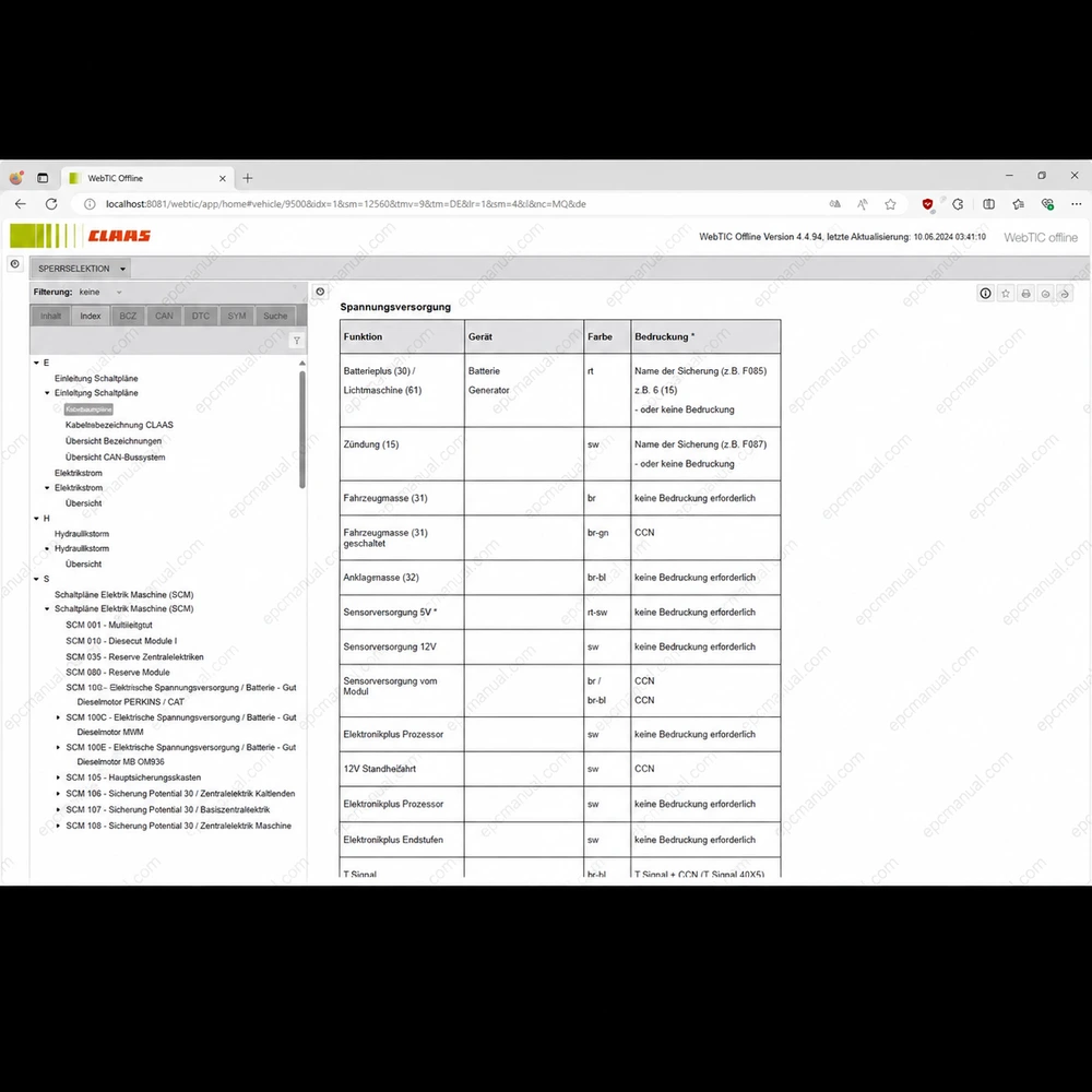 CLAAS WEBTIC OFFLINE GERMAN 4.4.94 screenshot 5