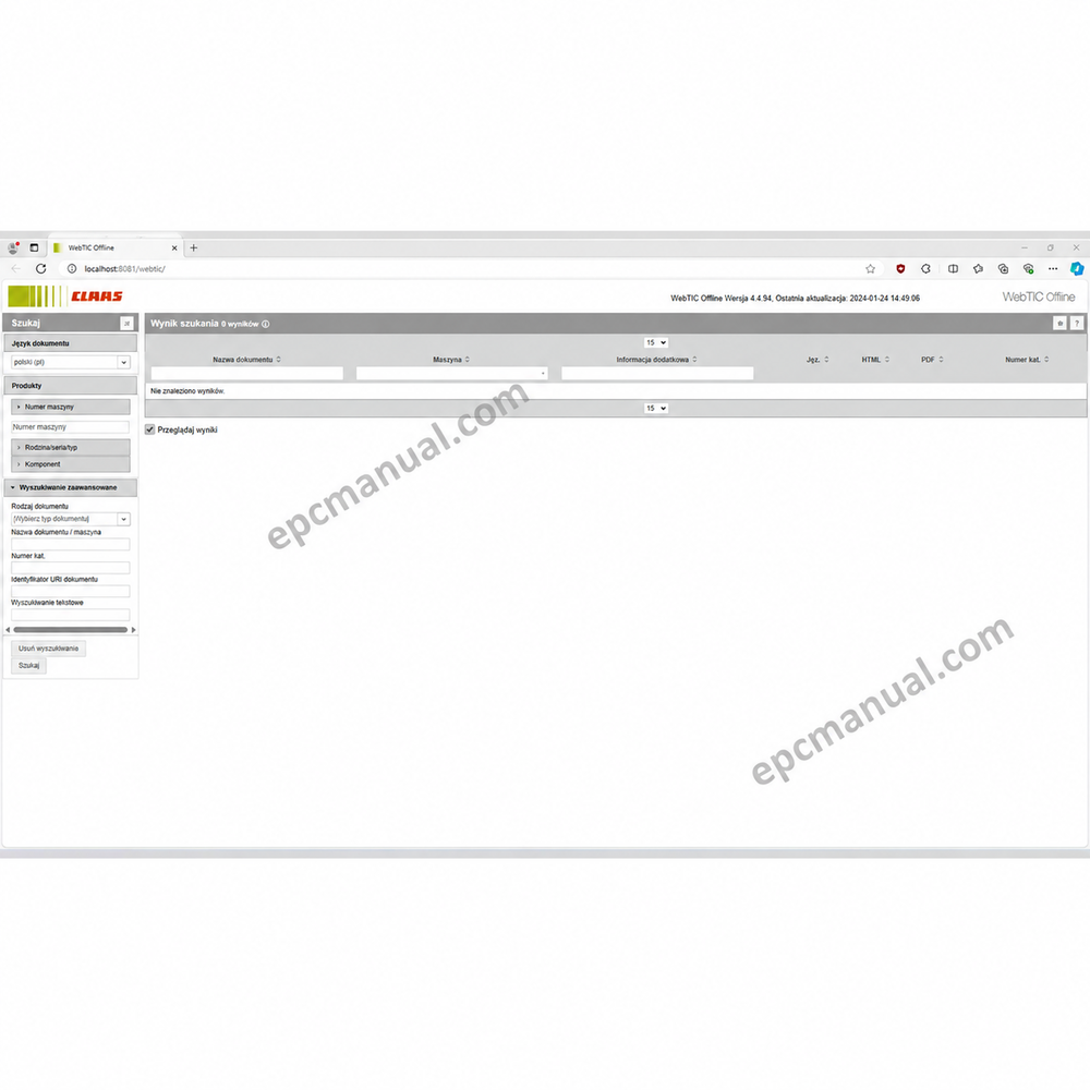 CLAAS WEBTIC OFFLINE POLISH 4494 screenshot 2