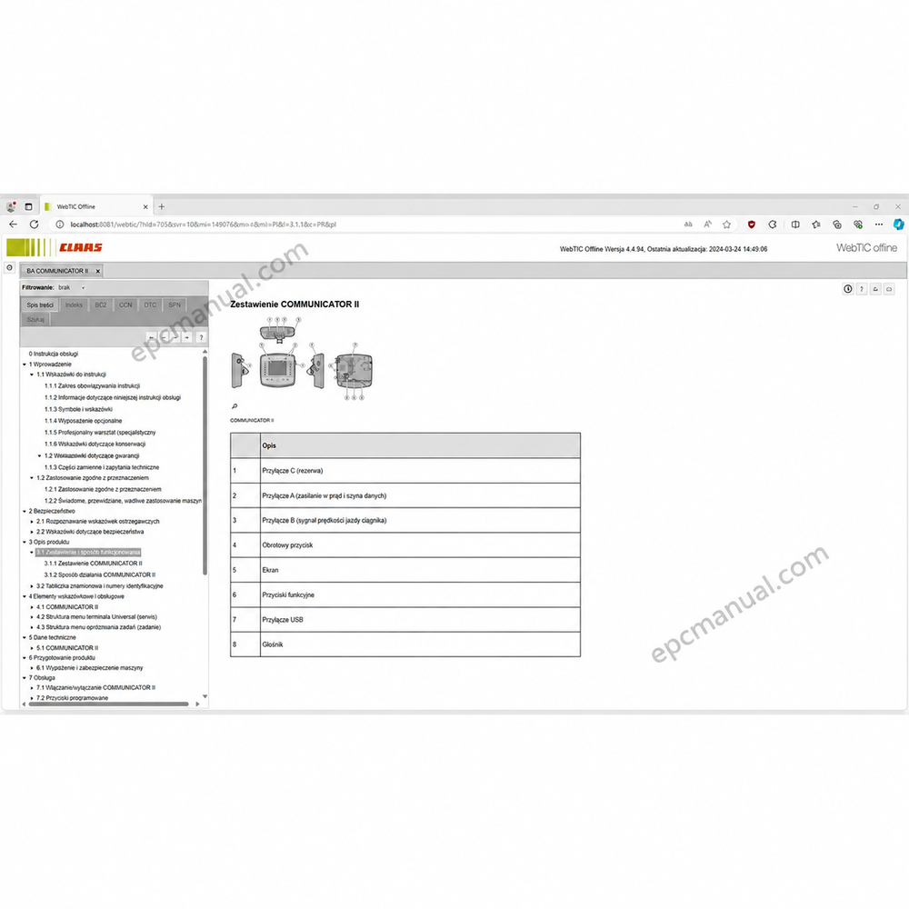 CLAAS WEBTIC OFFLINE POLISH 4494 screenshot 5