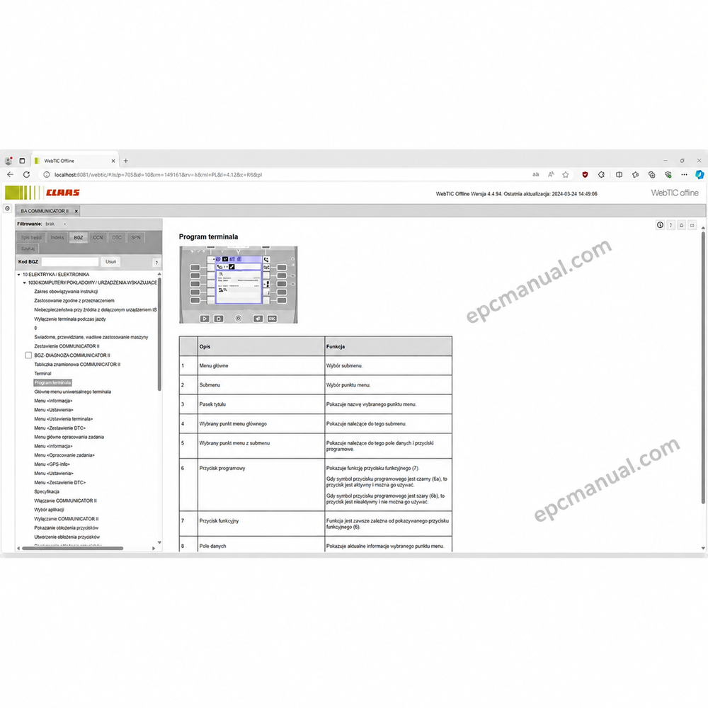 CLAAS WEBTIC OFFLINE POLISH 4494 screenshot 8