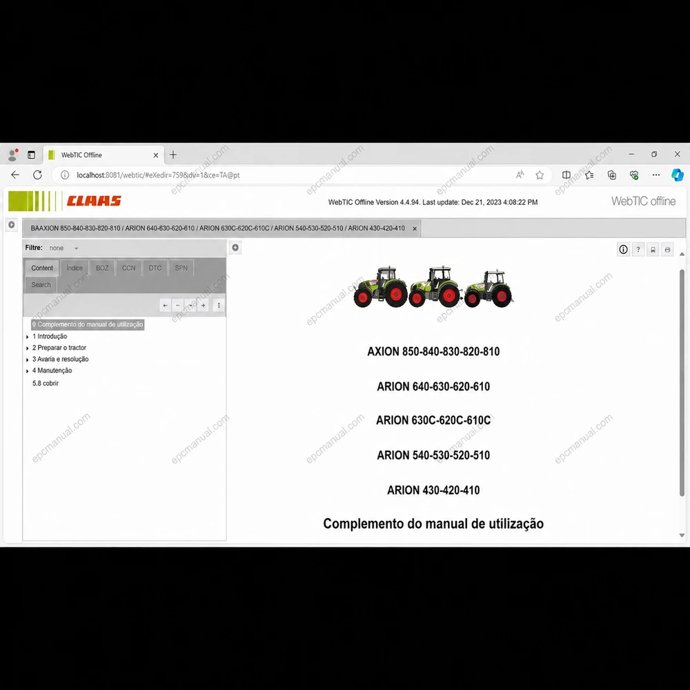 CLAAS WEBTIC OFFLINE PORTUGUESE 4.4.94 screenshot 13