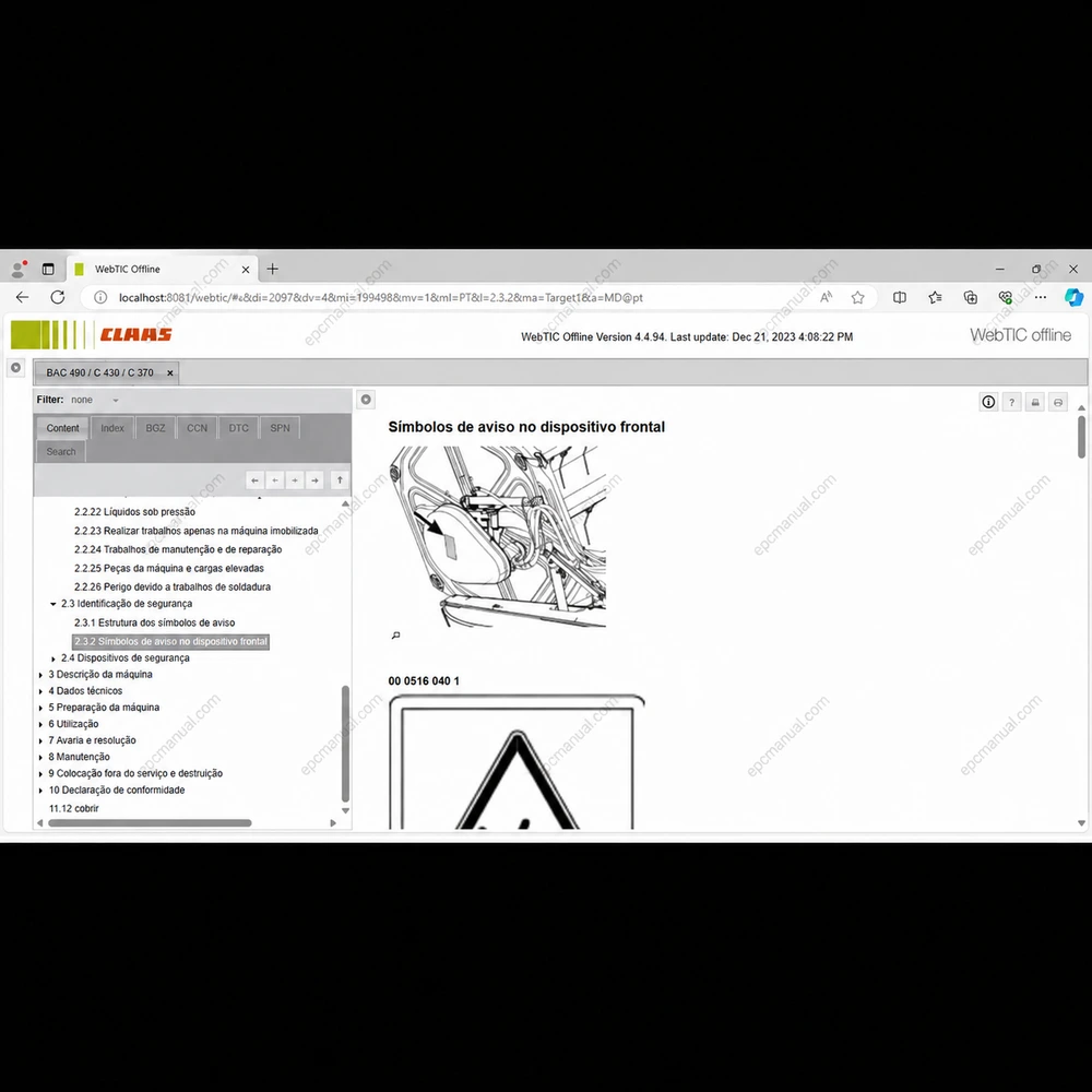 CLAAS WEBTIC OFFLINE PORTUGUESE 4.4.94 screenshot 16