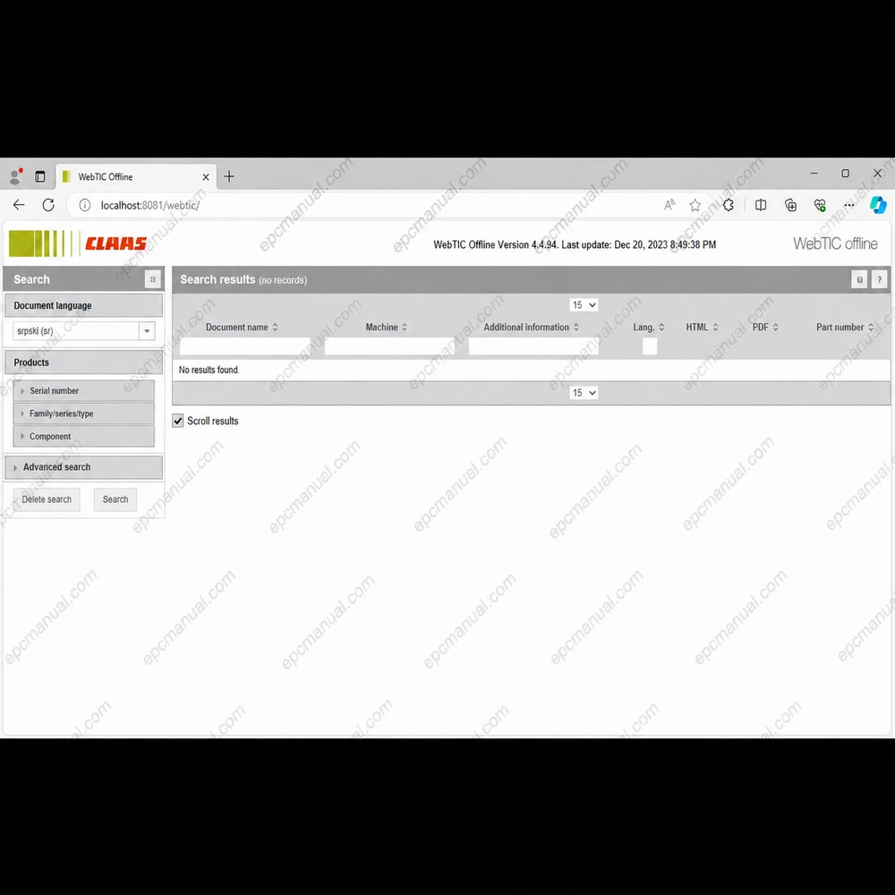 CLAAS WEBTIC OFFLINE SERBIAN 4.4.94 screenshot 2