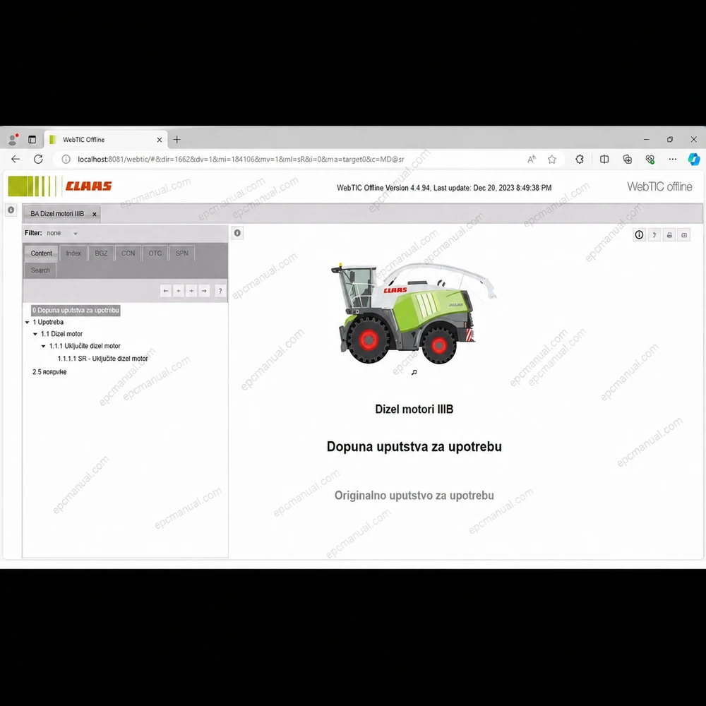 CLAAS WEBTIC OFFLINE SERBIAN 4.4.94 screenshot 11