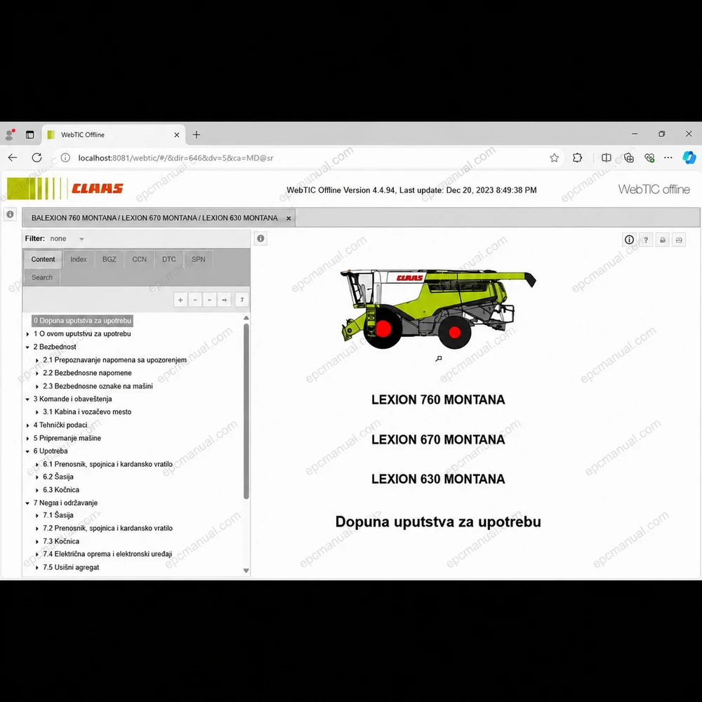 CLAAS WEBTIC OFFLINE SERBIAN 4.4.94 screenshot 13