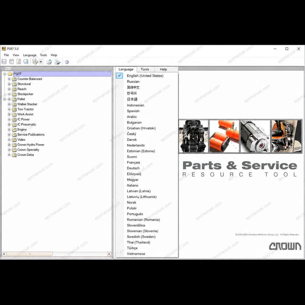 CROWN FORKLIFT PARTS AND SERVICE RESOURCE TOOL 5.0.3.182 screenshot 5