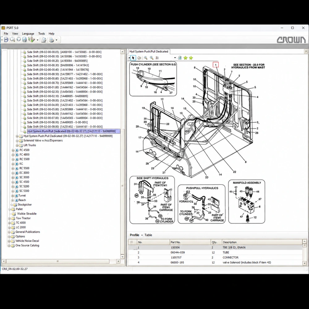 CROWN FORKLIFT PARTS AND SERVICE RESOURCE TOOL 5.0.3.182 screenshot 6
