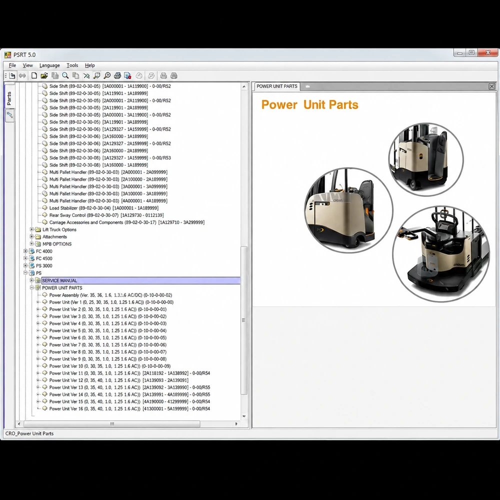 CROWN FORKLIFT PARTS AND SERVICE RESOURCE TOOL 5.0.3.182 screenshot 7