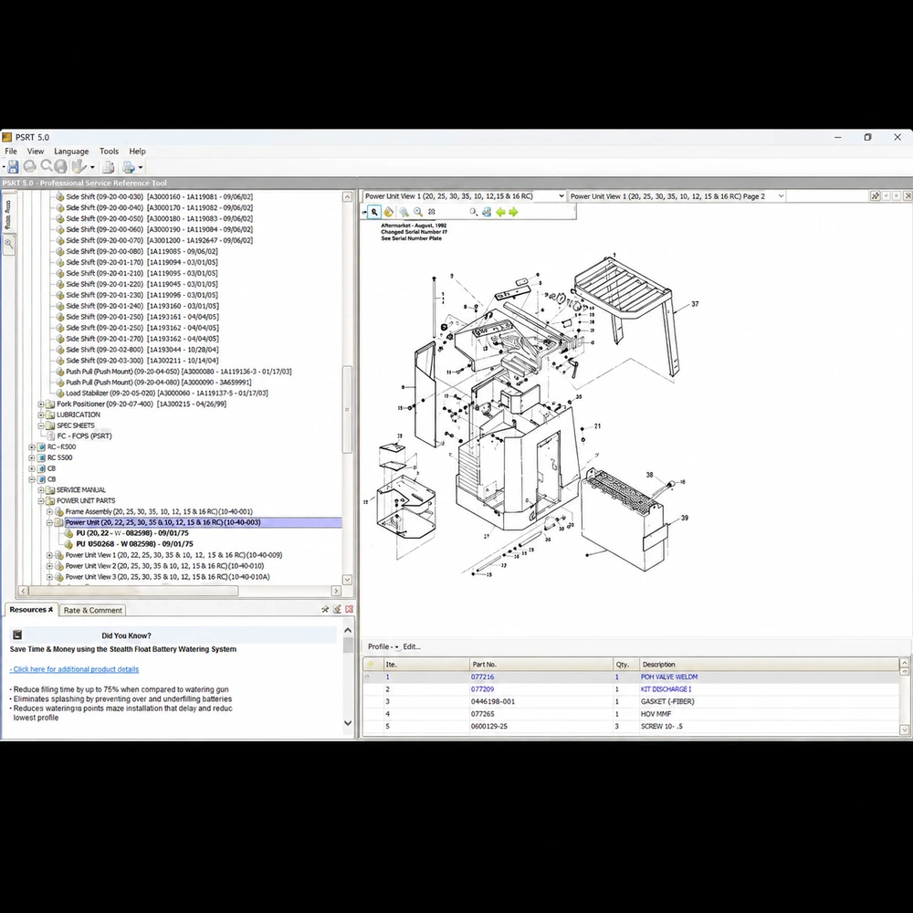 CROWN FORKLIFT PARTS AND SERVICE RESOURCE TOOL 5.0.3.182 screenshot 8