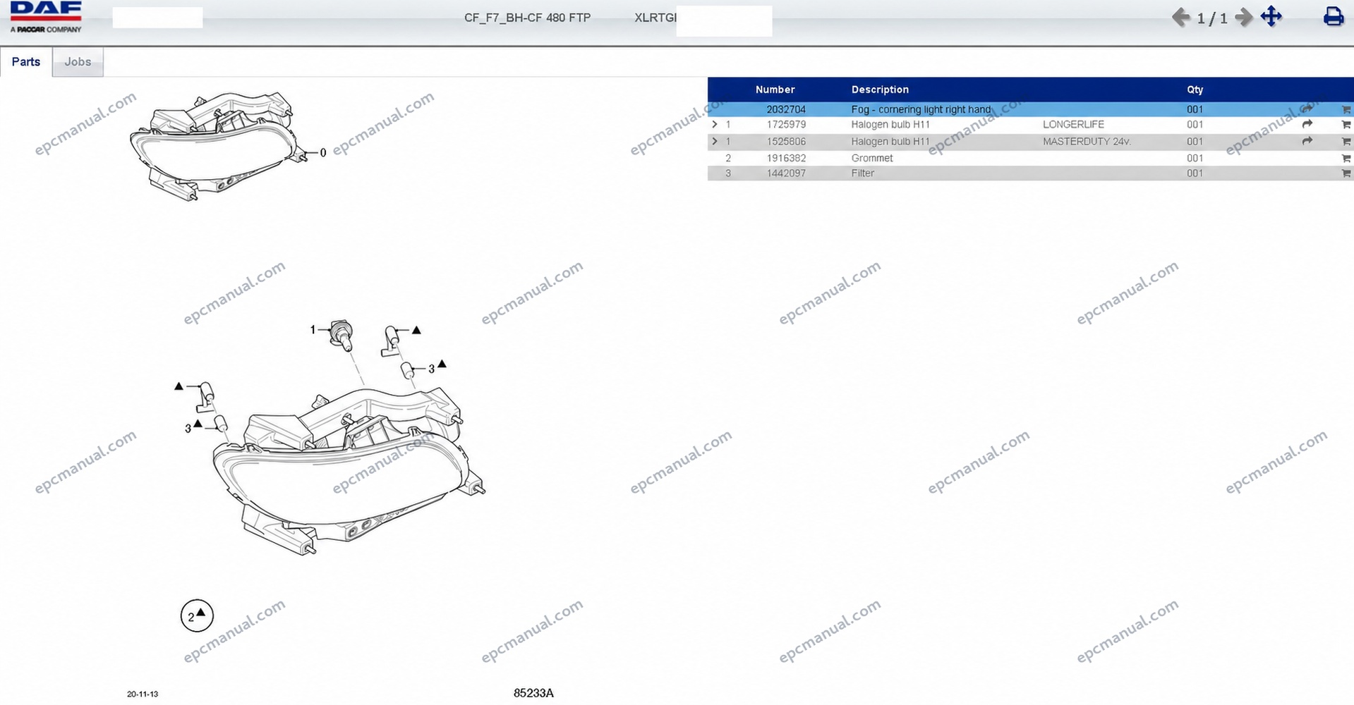 DAF Rapido RMI EPC Online Parts Catalog & Service Information