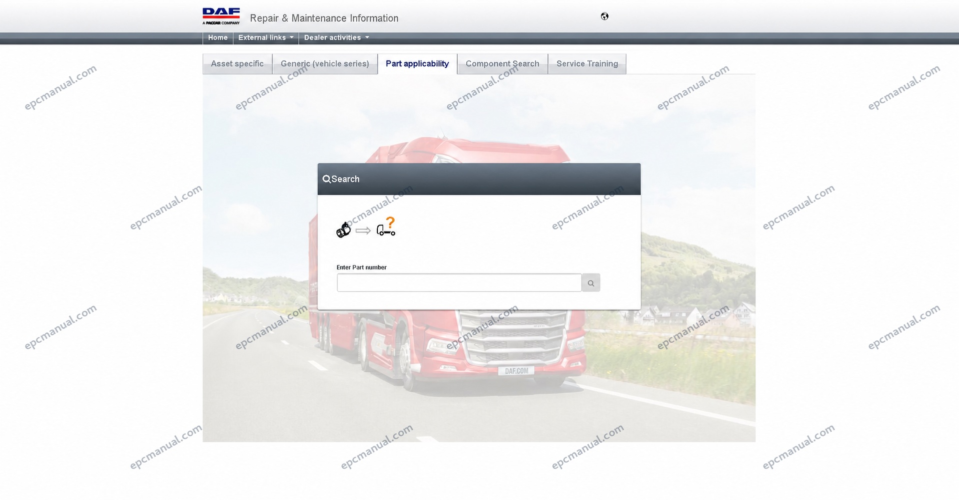 DAF Rapido RMI EPC Online Parts Catalog & Service Information