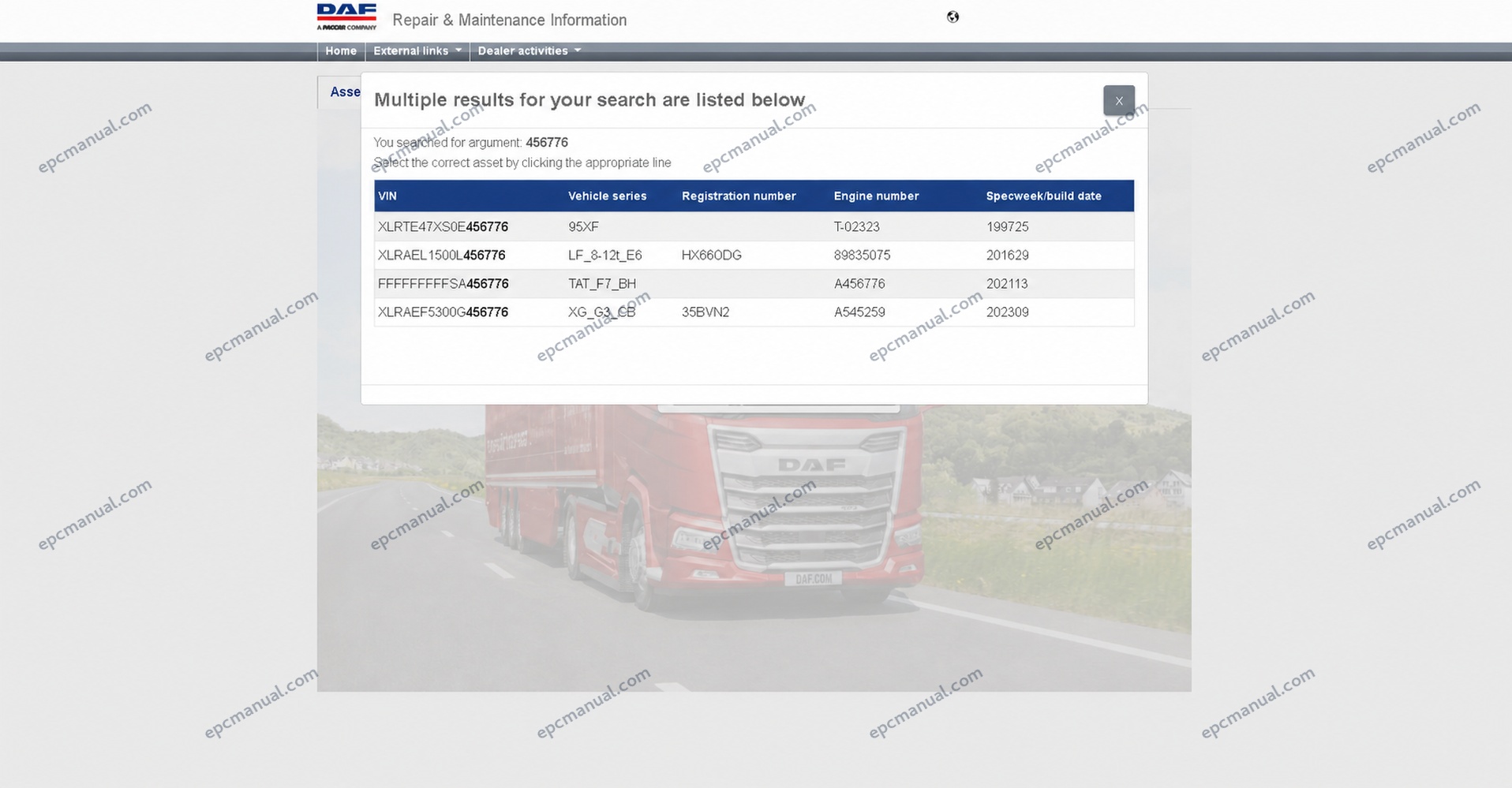 DAF Rapido RMI EPC Online Parts Catalog & Service Information