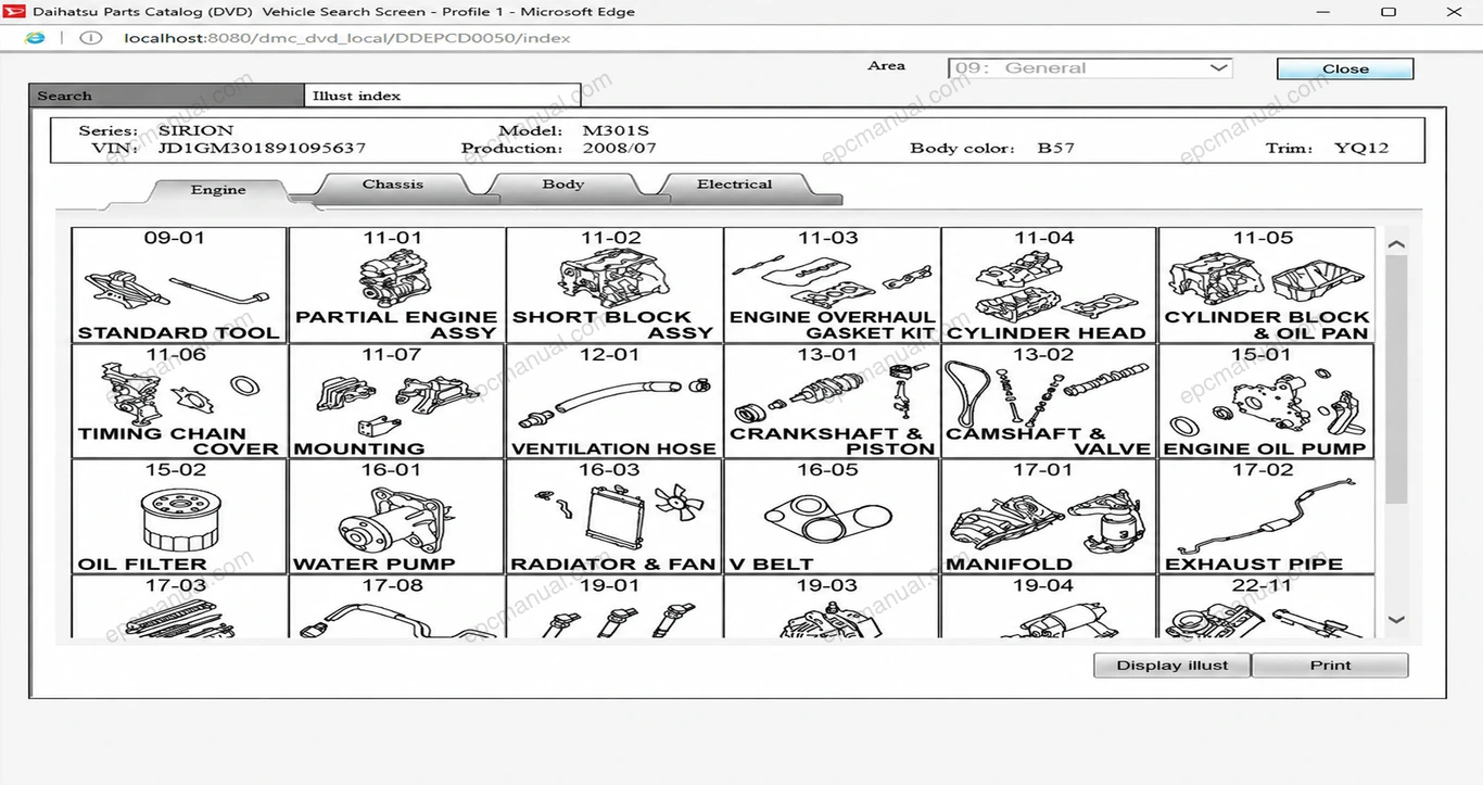 DAIHATSU PARTS CATALOG screenshot 3