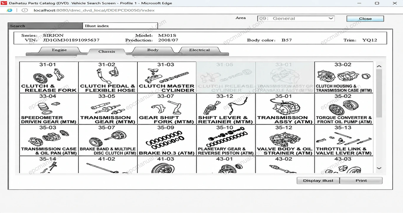DAIHATSU PARTS CATALOG screenshot 4