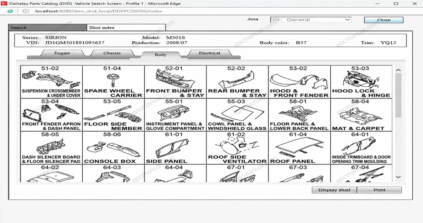 DAIHATSU PARTS CATALOG screenshot 5