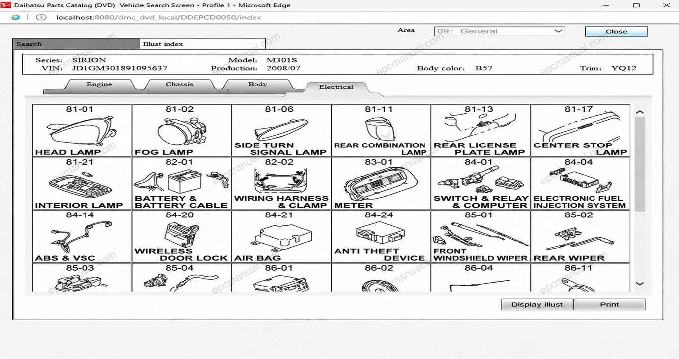 DAIHATSU PARTS CATALOG screenshot 6