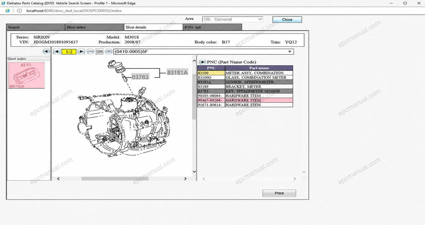 DAIHATSU PARTS CATALOG screenshot 7