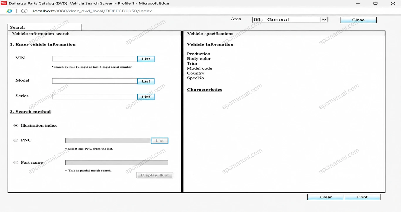DAIHATSU PARTS CATALOG screenshot 9