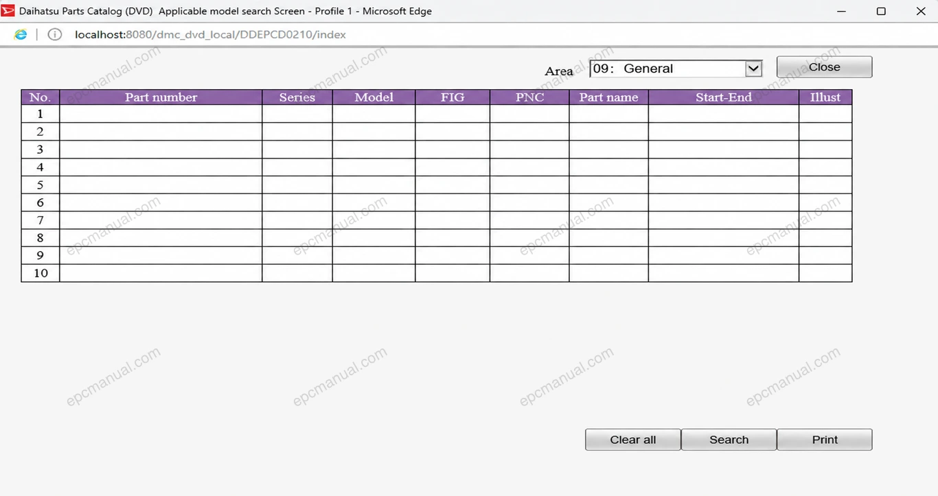 DAIHATSU PARTS CATALOG screenshot 10