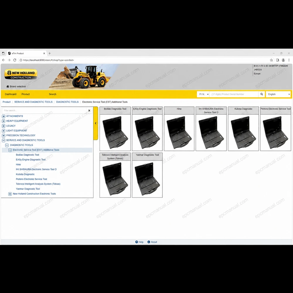 ETIM GO NEW HOLLAND CONSTRUCTION 8.18 screenshot 3