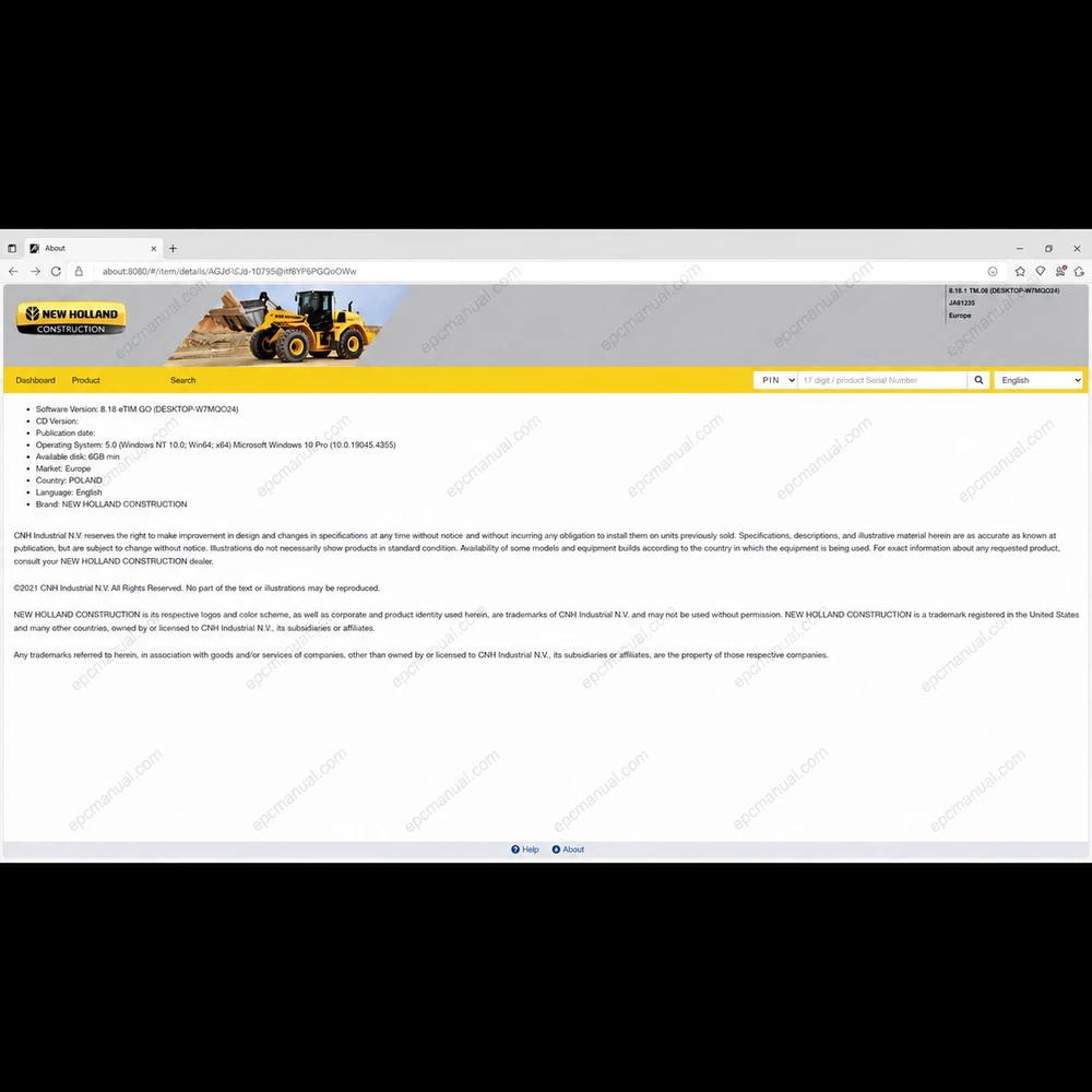 ETIM GO NEW HOLLAND CONSTRUCTION 8.18 screenshot 12