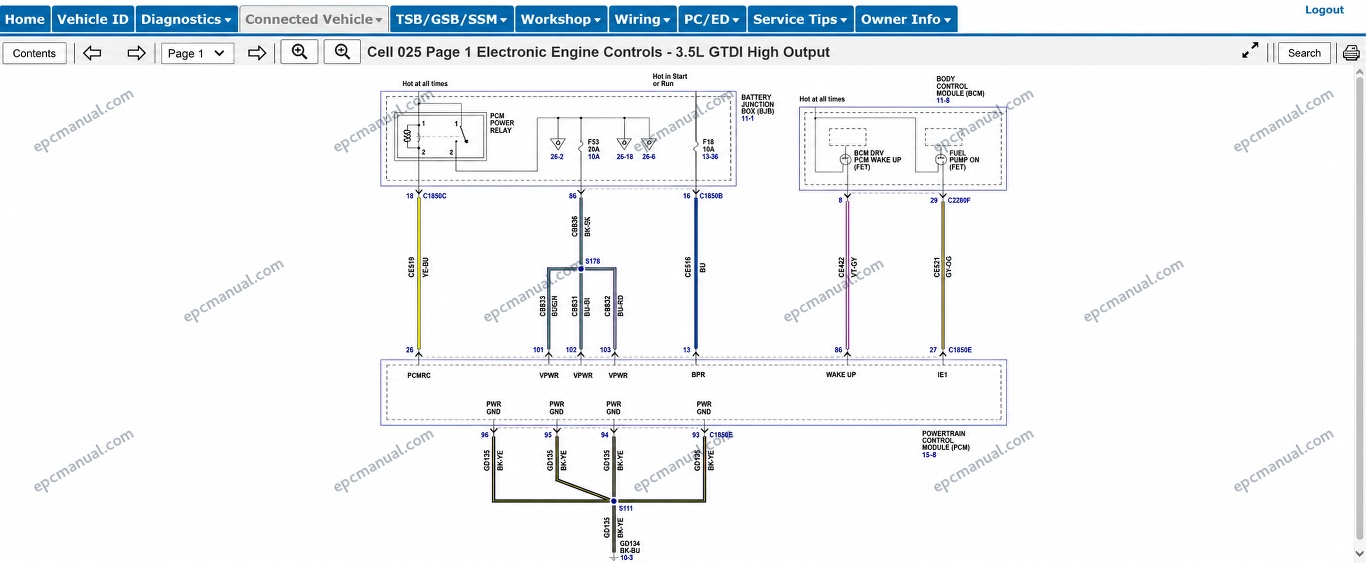 Ford Motorcraft Service Info Online Repair Manuals screenshot 3