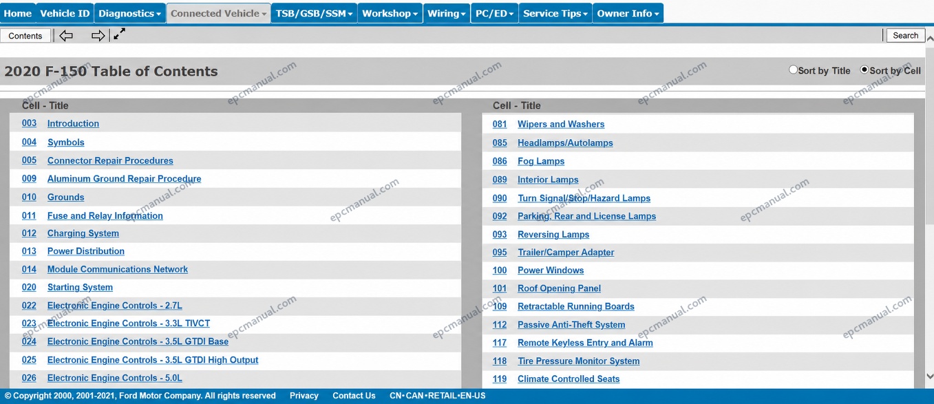 Ford Motorcraft Service Info Online Repair Manuals screenshot 4