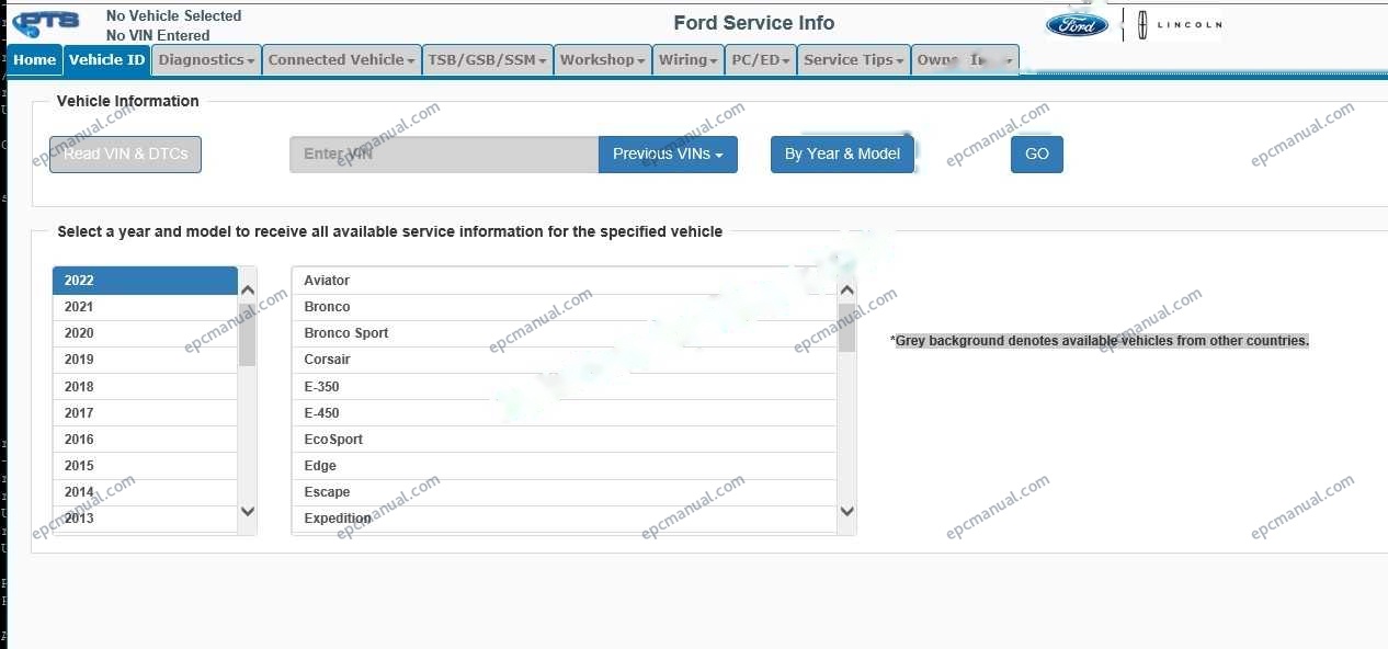 Ford Motorcraft Service Info Online Repair Manuals screenshot 6