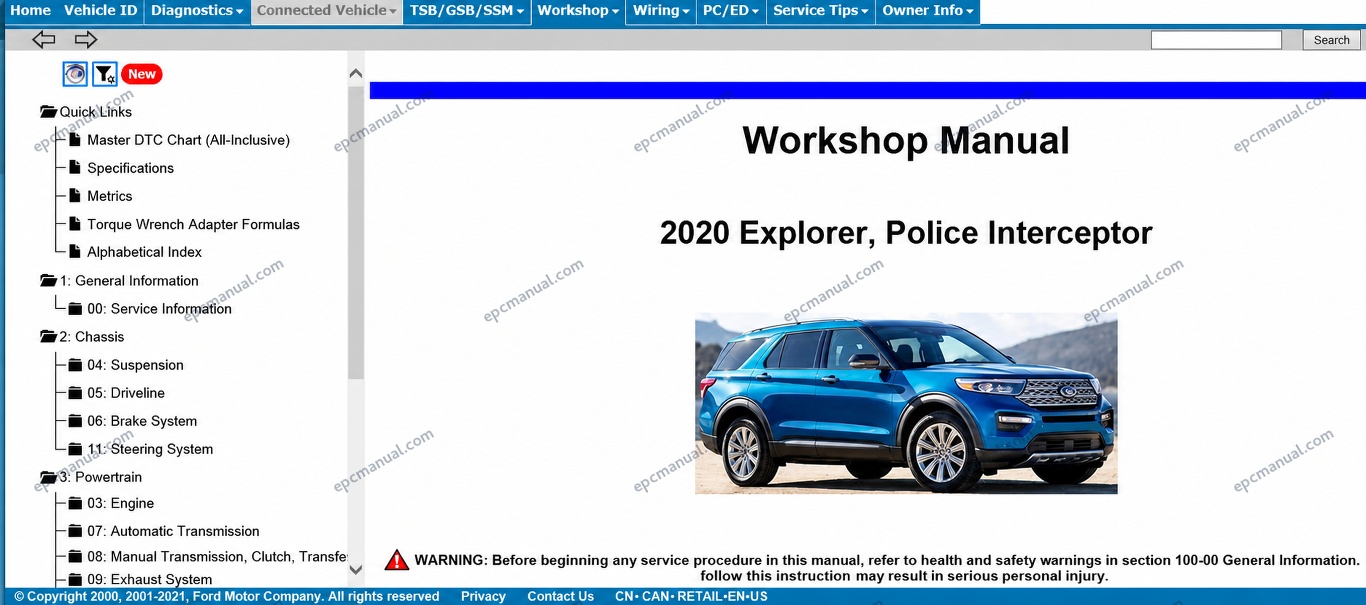 Ford Motorcraft Service Info Online Repair Manuals screenshot 7
